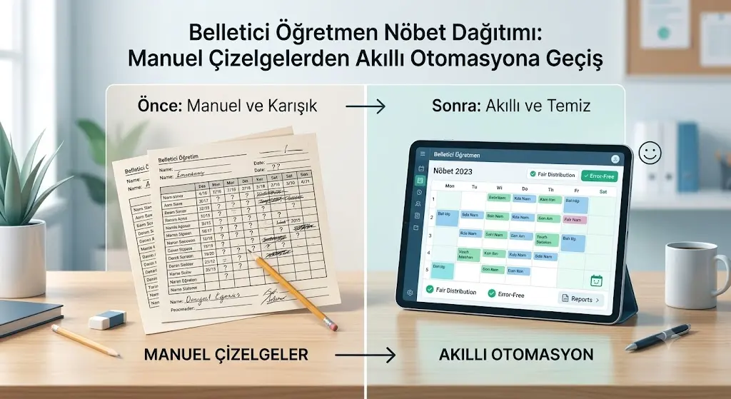 Belletici Öğretmen Nöbet Dağıtımı: Manuel Çizelgelerden Akıllı Otomasyona Geçiş